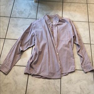 Long sleeve red/white/blue check J Crew shirt